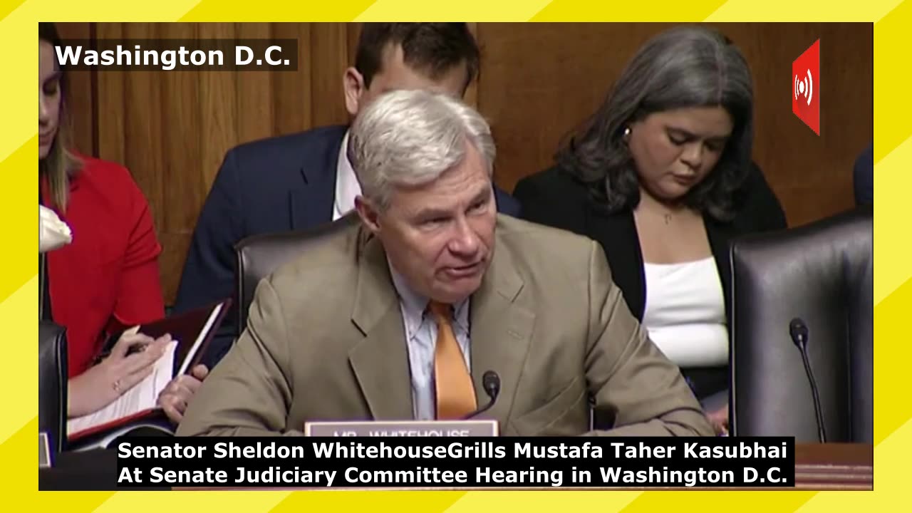 Senator Whitehouse Grills Mustafa Taher Kasubhai At Senate Judiciary Hearing in Washington D.C.