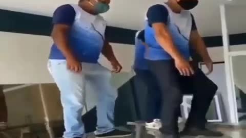 Mexicans dancing on glass