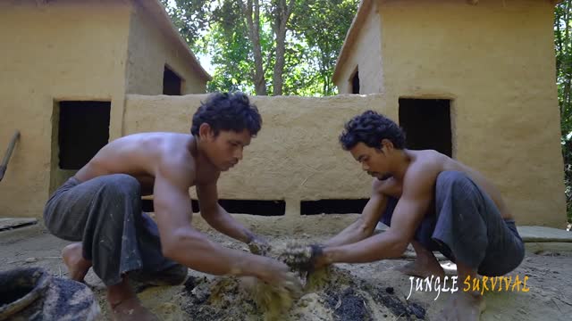 Build Bamboo Swimming Pool on Clay Dirt Villa house by Ancient Skills