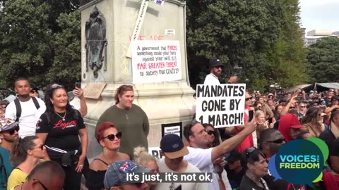 Peaceful Protest in Wellington - Nicole and Michael and Family