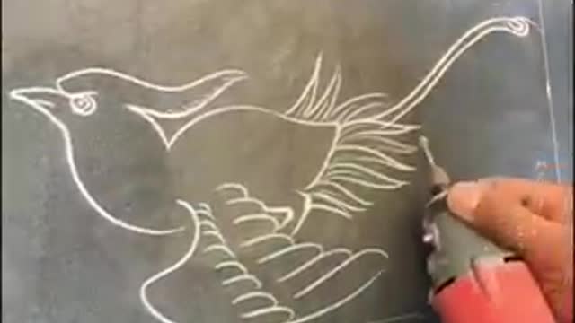 Melukis menggunakan grinda hasil nya bagus banget