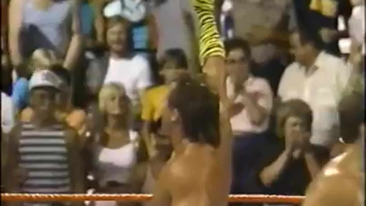 TEAM BRUTUS THE BARBER BEEFCAKE VS THE NEW DREAM TEAM 6 MAN TAG 1987