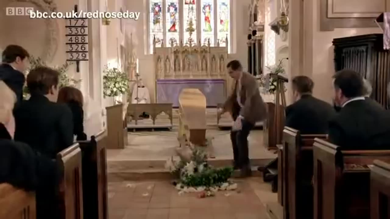 Mr. Bean at a funeral