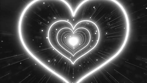 033. Neon Heart Tunnel Black and White Heart
