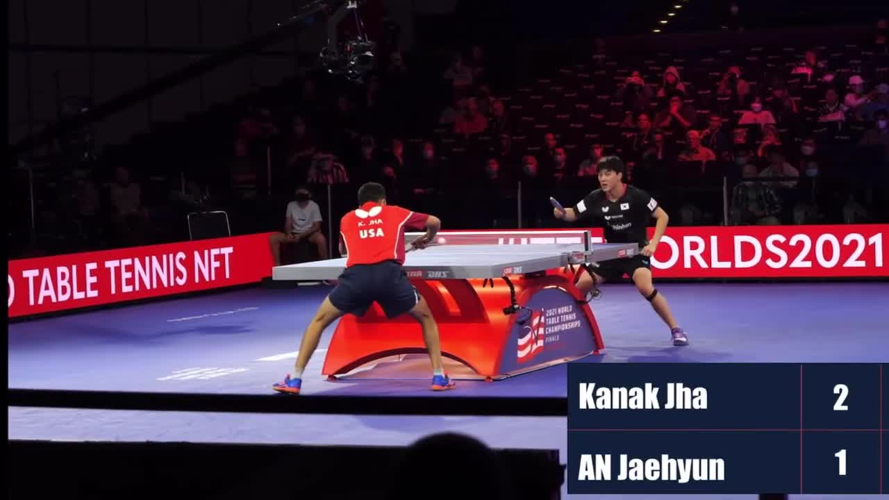 WORLD CHAMPIONSHIPS MEDALIST PLAYS OUTSTANDING TABLE TENNIS