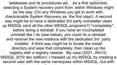 Is there a way to completely reset a SQL Server instance without uninstalling