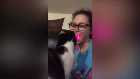 This Girls Plays A Prank On His Cat