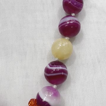 Handmade + Knotting Unique 21” Statement Necklace with 925 Silver, One of a Kind