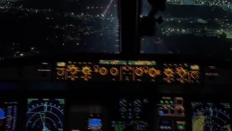 Plane Landing at Night