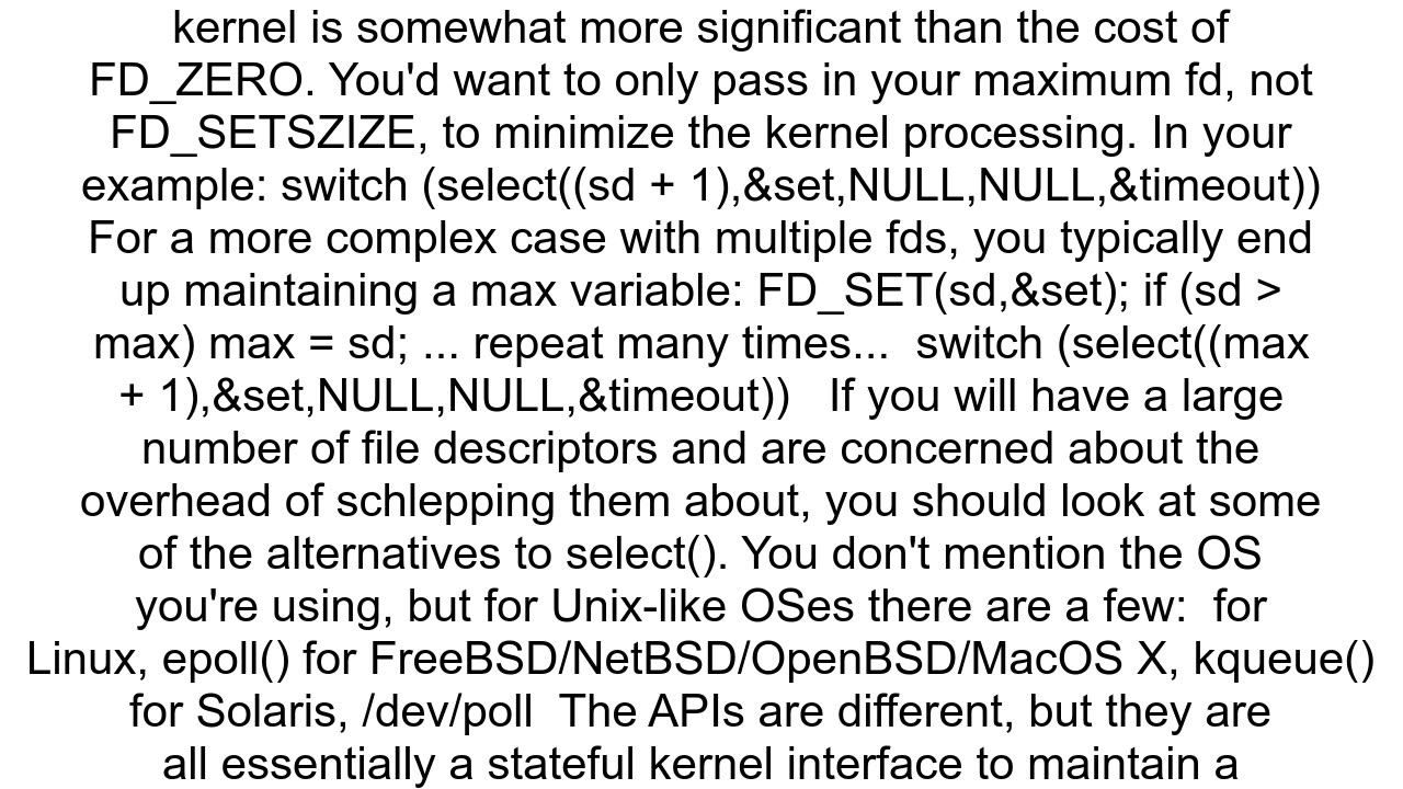 irritating select behaviour in c