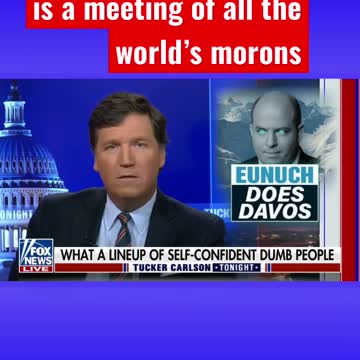 Tucker roasts unemployed eunuch Brian Stelter at Davos
