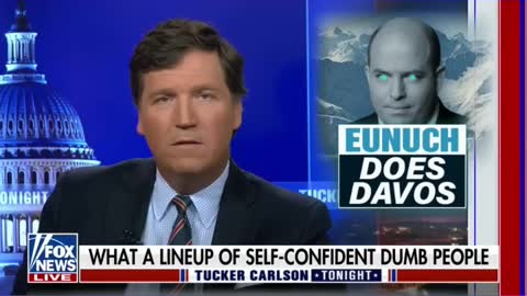 Tucker roasts unemployed eunuch Brian Stelter at Davos