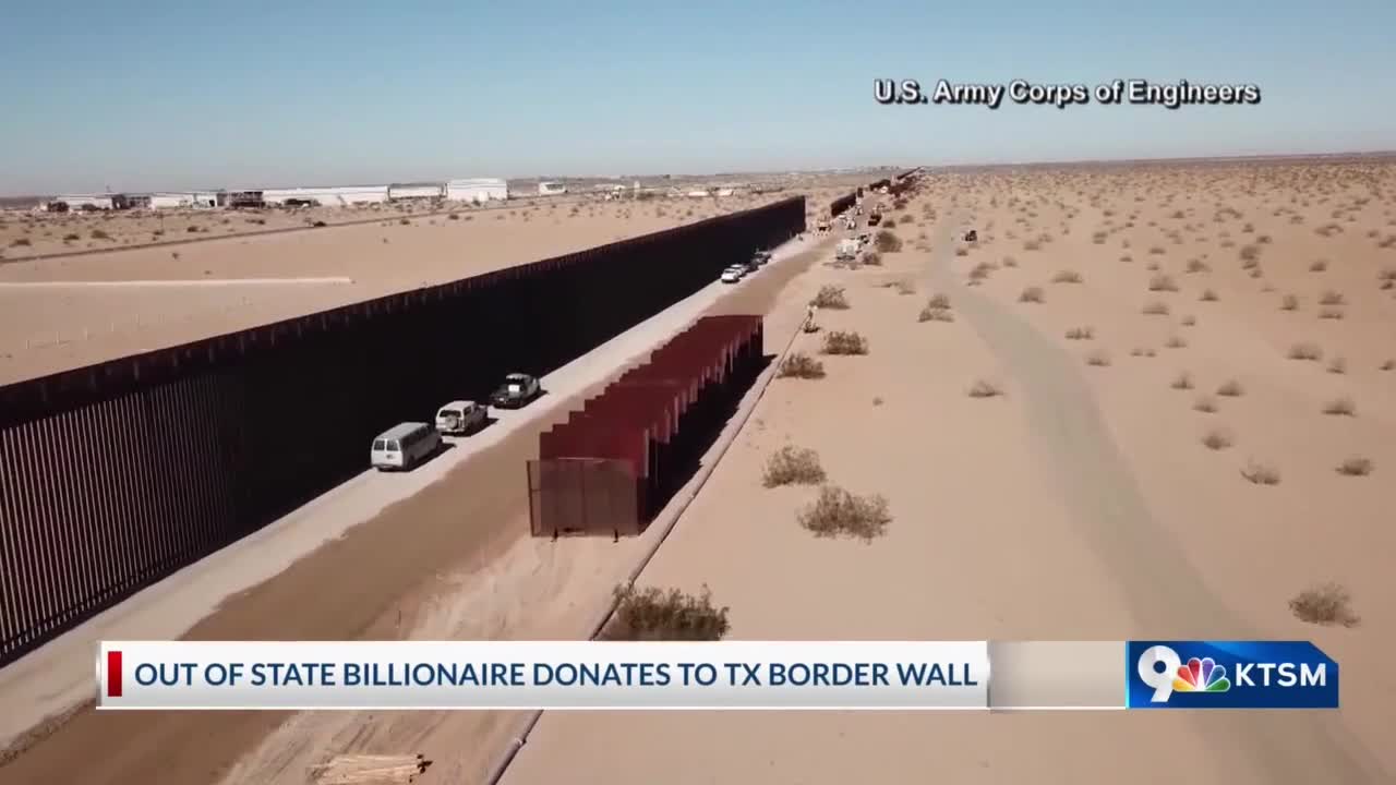 A Wyoming billionaire has provided 98% of funds for Gov. Greg Abbott’s Texas border wall