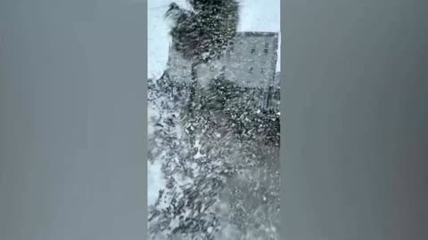 Video shows car splashing through flooded Texas street