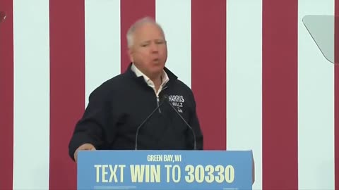 Once again Tim Walz campaigns as if Donald Trump is current president.
