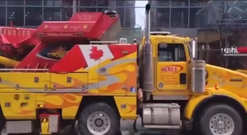 🇺🇸🇨🇦 Tow Trucks arrived in Ottawa, but instead of towing the truckers, they're joining the truckers