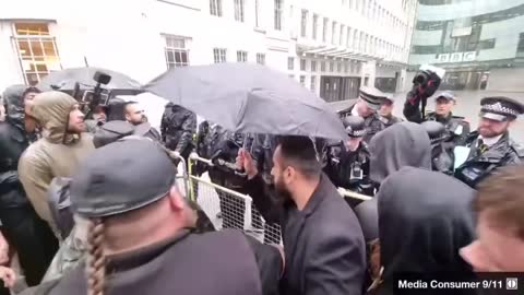 Protesters Outside BBC London Just Before The Storm