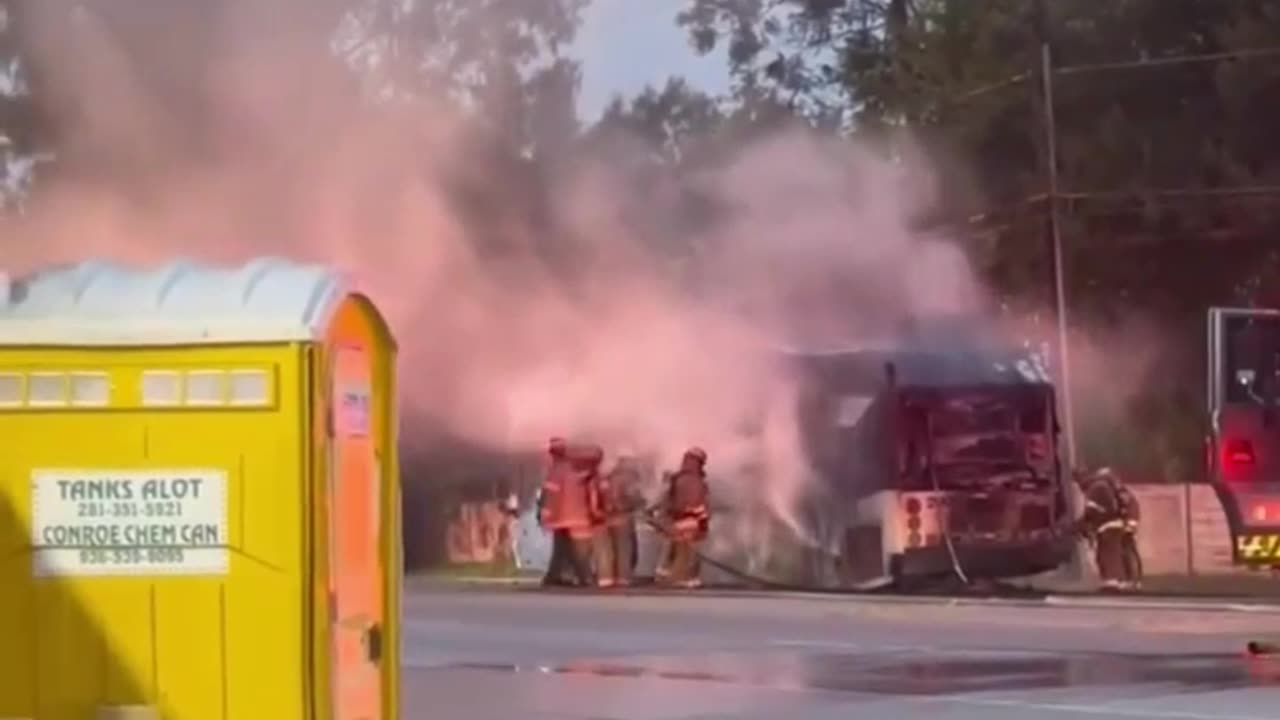 Metro Bus caught fire on Veterans Memorial near Fallbrook