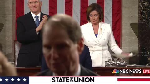 Pelosi rips up Trumps Speech of the Union Papers