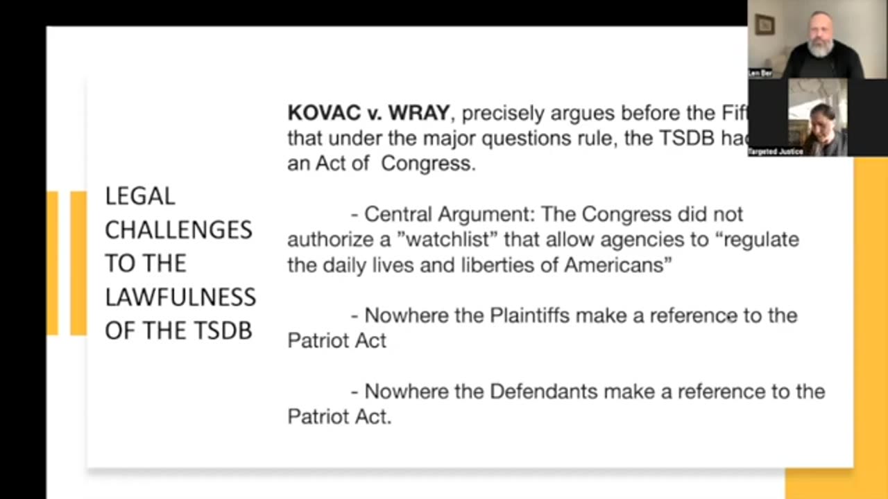 #TJvGarland Targeted Justice Lawsuit Episode 44 TSDB and The Patriot Act