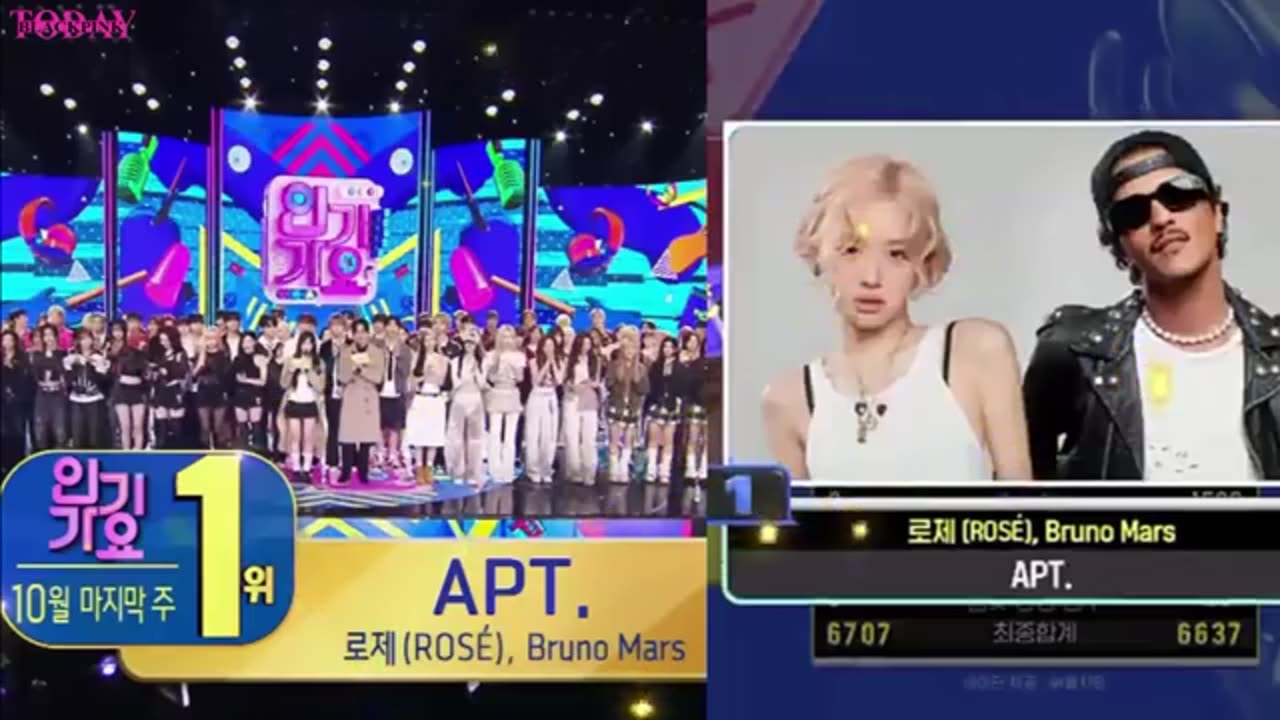 Rose and Bruno Mars APT wins SBS Inkigayo