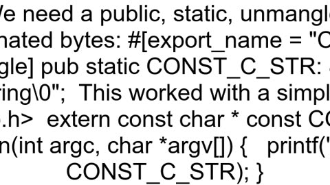 How to publish a constant string in the Rust FFI