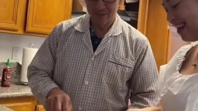 American Husband pissing her Vietnamese wife hilarious reaction