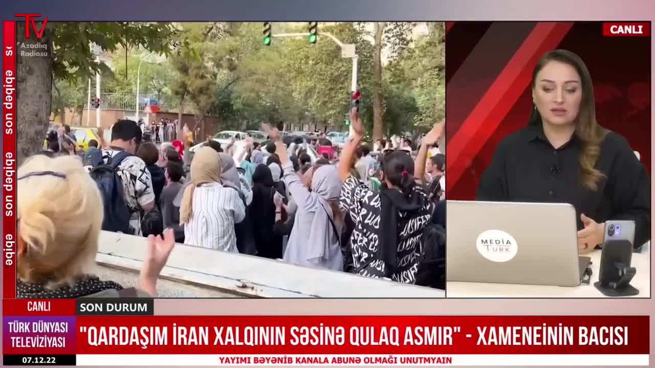 Xameneinin bacısı Qardaşım İran xalqının səsinə qulaq asmır - Media Turk TV