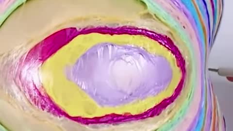 Every cut on the ball reveals more colors