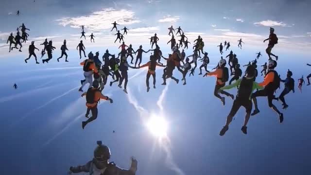 Shocking group skydive