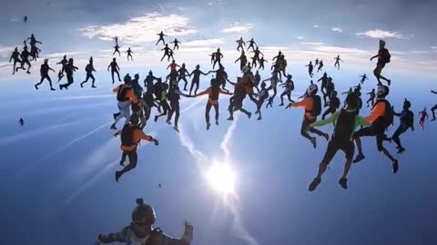 Shocking group skydive