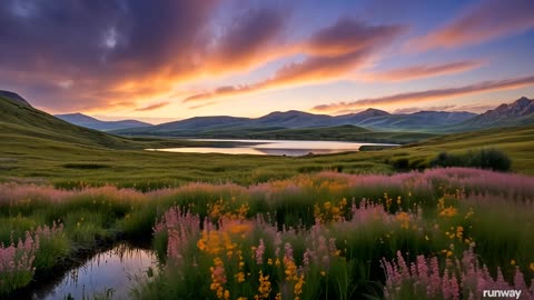 Alpine Lake Reflections at Golden Hour