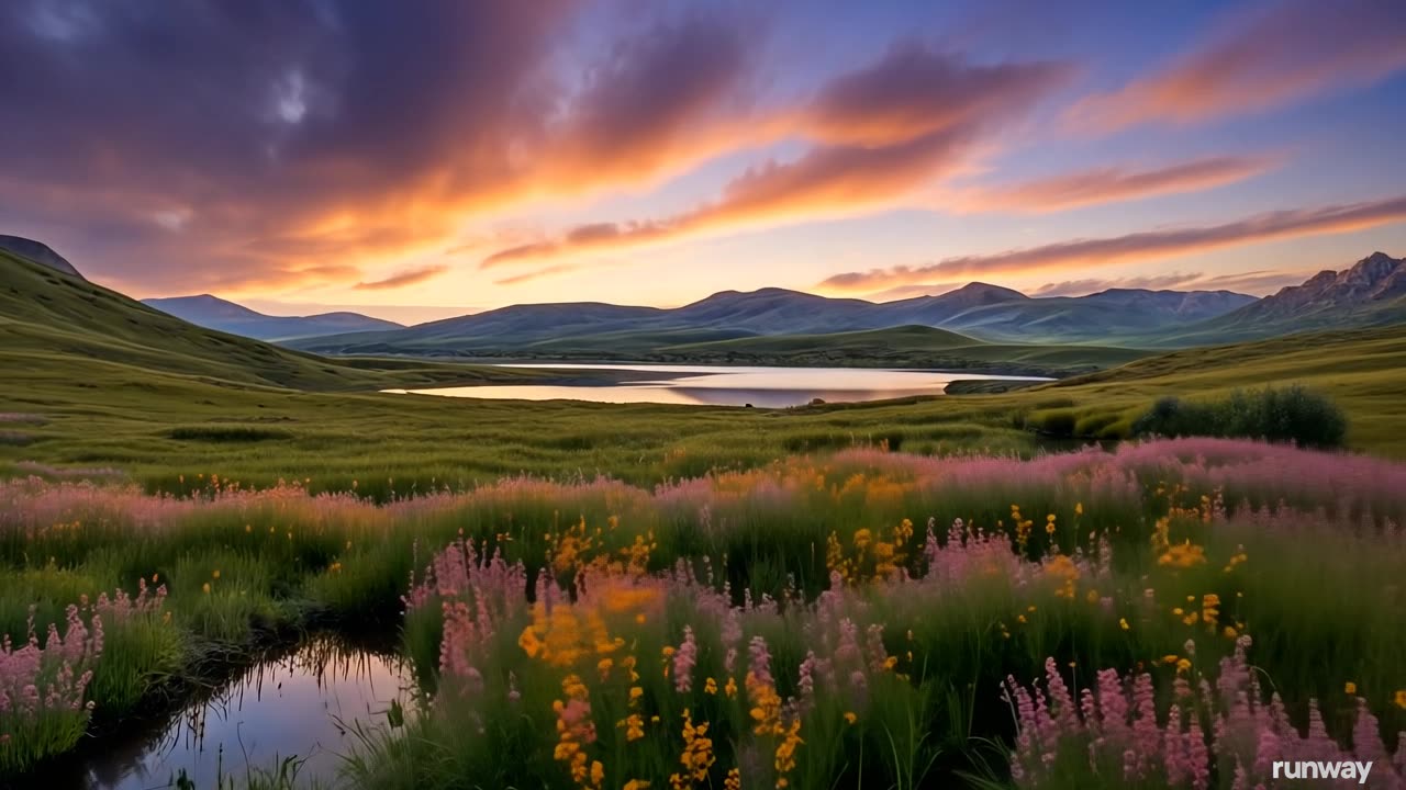 Alpine Lake Reflections at Golden Hour