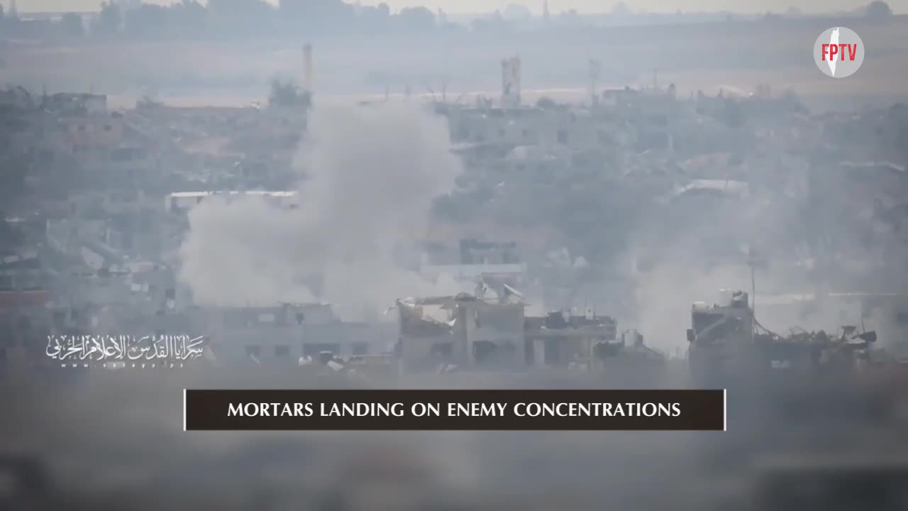 (EN) Al-Quds Brigades (PIJ) mortars on advance axis of Al-Zaytoun, Sep 6, 2024.