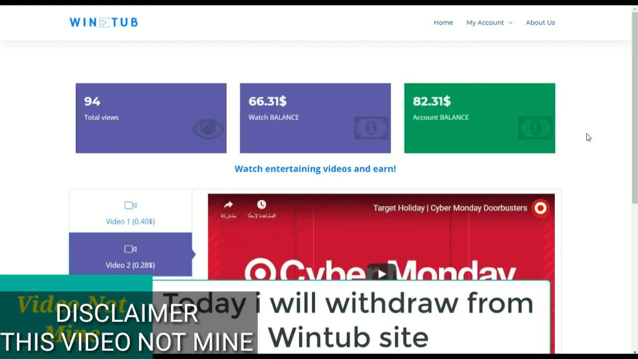 Review of WinTub 80 Dollar Paypal Free: Withdrawal Evidence