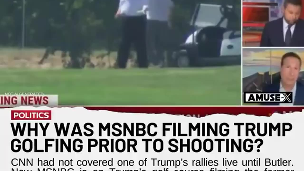Why was MSNBC filming Trump golfing when it was an unannounced event?