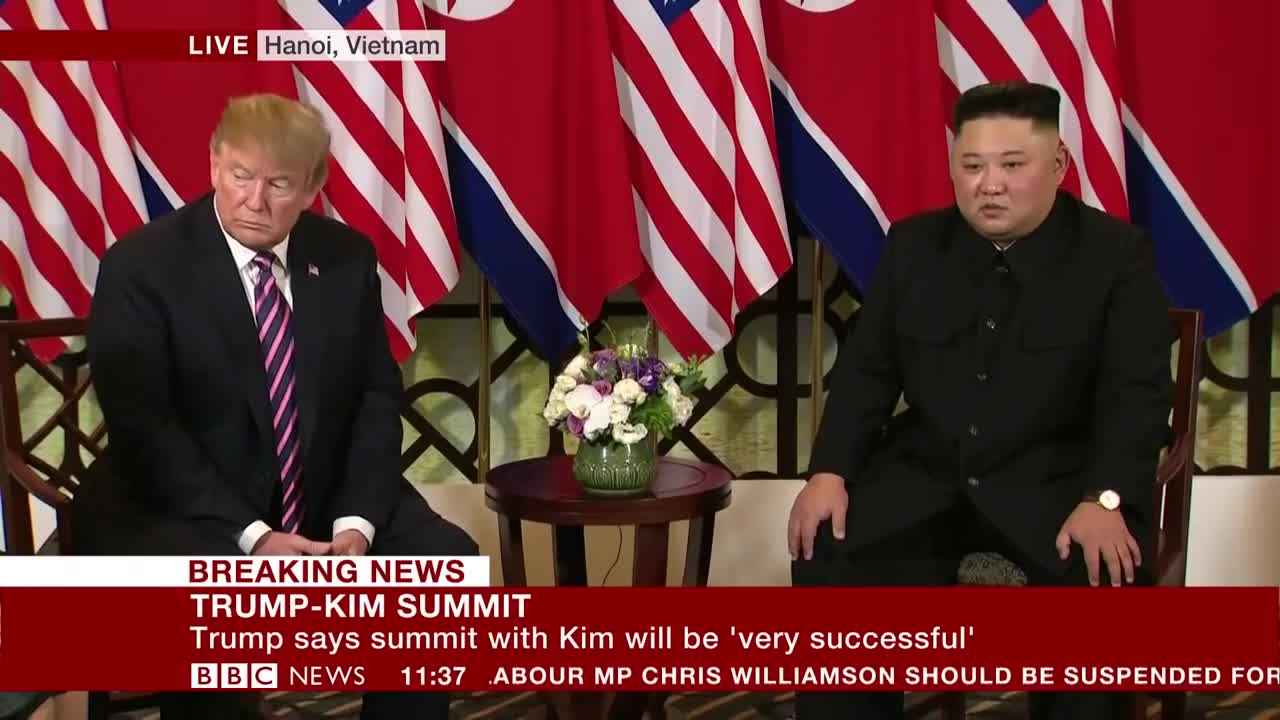 Donald Trump and Kim Jong-un meet in Vietnam - BBC News