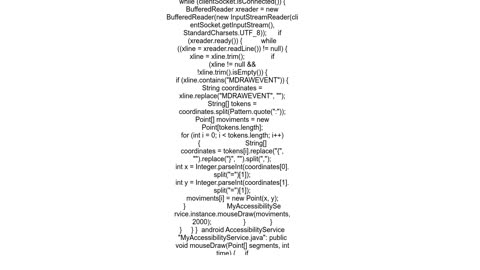 How perform a drag based in XY mouse coordinates on Android using AccessibilityService