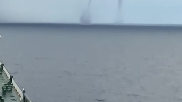 Water Spout Captured on Camera from a Big Ship