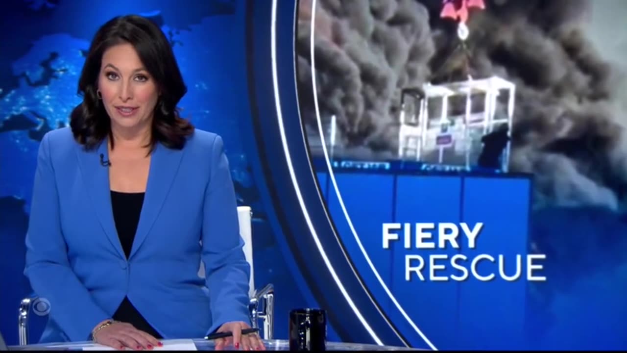 Hero Crane Operator Saves Man From Burning Building