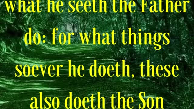 Jesus Said... Verily, verily, I say unto you, The Son can do nothing of himself