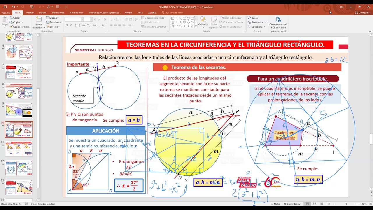 SEMESTRAL VALLEJO 2021 | Semana 09 | RV S2 | Geometría