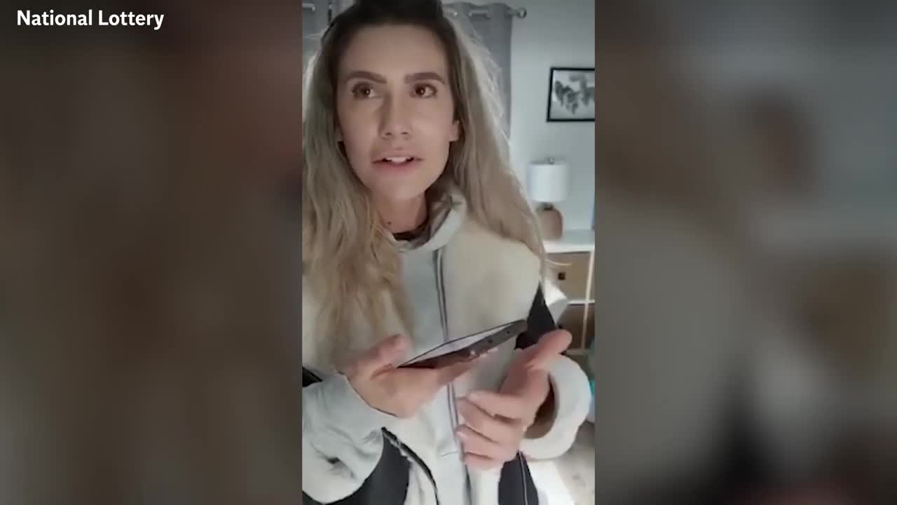 Moment mother discovers she has won £1 million on National Lottery