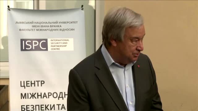 U.N.'s Guterres praises Lviv university on visit