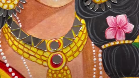 Beautiful Indian bride drawing