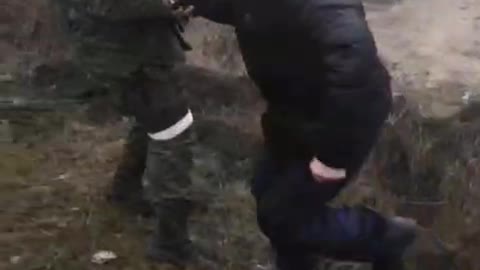 Local residents of Stanytsia Luganskaya greet the People's Militia of the LPR