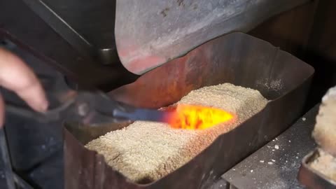 Damascus steel from 1000 year old knife blades.6