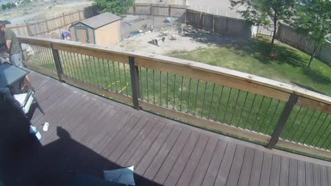 Man Accidentally Breaks Glass Table While Attempting to Fix Umbrella Over it