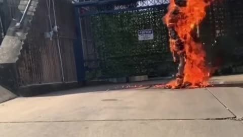 US soldier sets himself on fire in protest against the holocaust in Gaza.