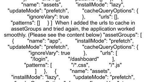 Angular PWA does not work when change to OFFLINE and press Refresh F5